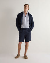 Men's Cannes Linen Shirt Blue Stripe