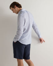 Men's Cannes Linen Shirt Blue Stripe