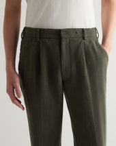 Men's Atrani Linen Trouser Arabica Khaki Green