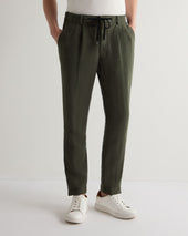Men's Atrani Linen Trouser Arabica Khaki Green