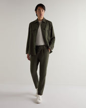 Men's Atrani Linen Trouser Arabica Khaki Green