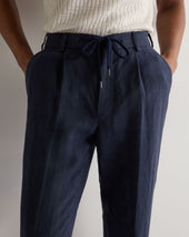 Men's Atrani Linen Trouser Navy Blue