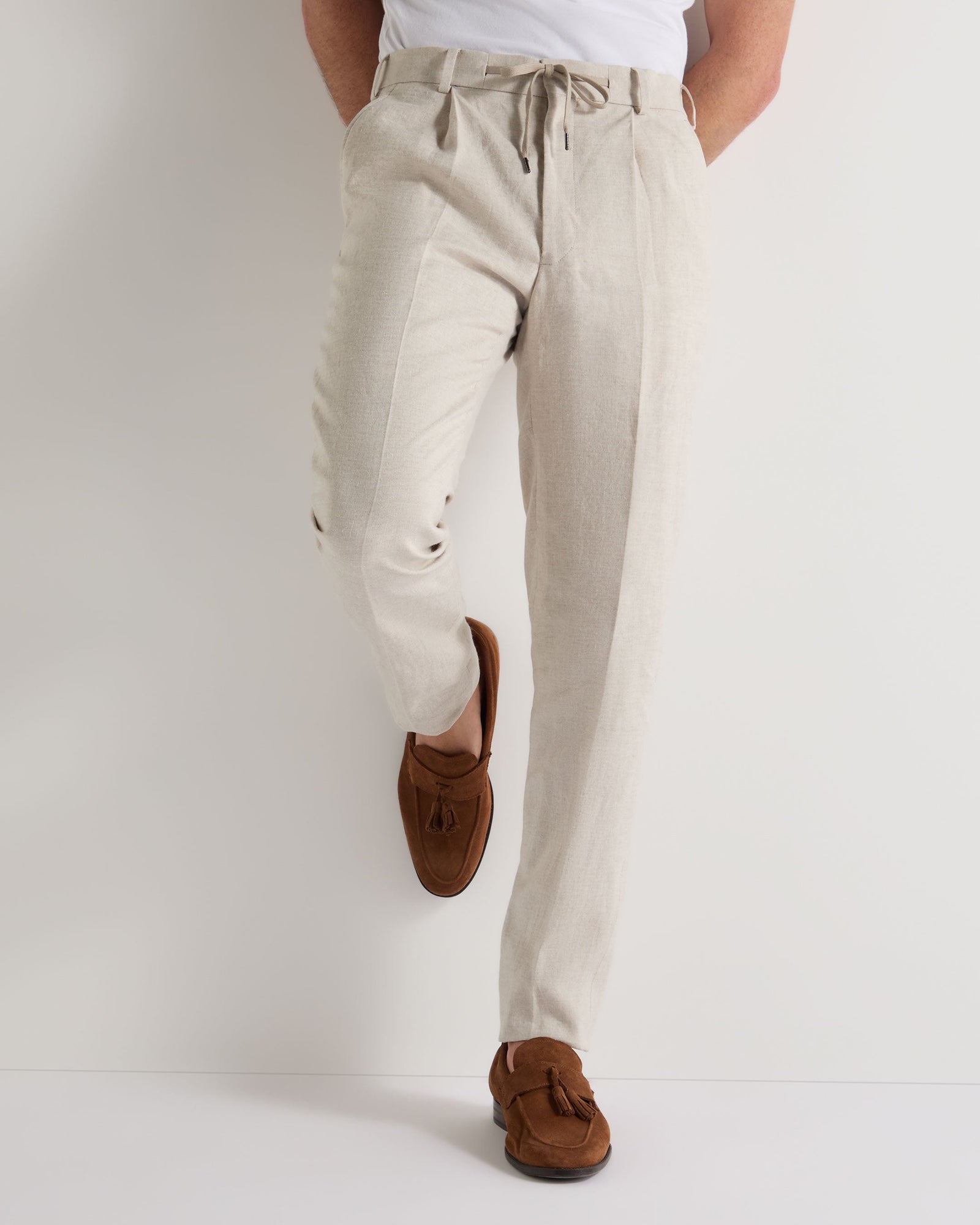 Men's Atrani Linen Trouser Sand Brown