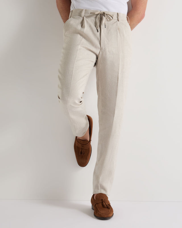 Men's Atrani Linen Trouser Sand Brown