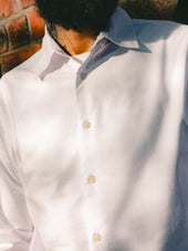 Dirleton Shirt in White Cotton Oxford