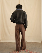 Kantha Leather Bomber