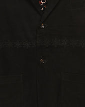 Embroidered Suede Blazer