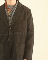 Embroidered Suede Blazer