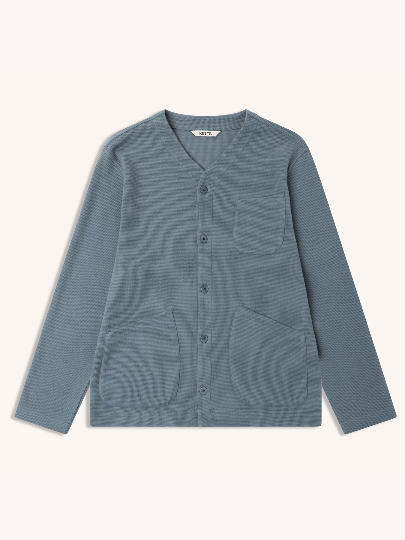 Dunvegan Cardigan In Dusty Brushed Waffle