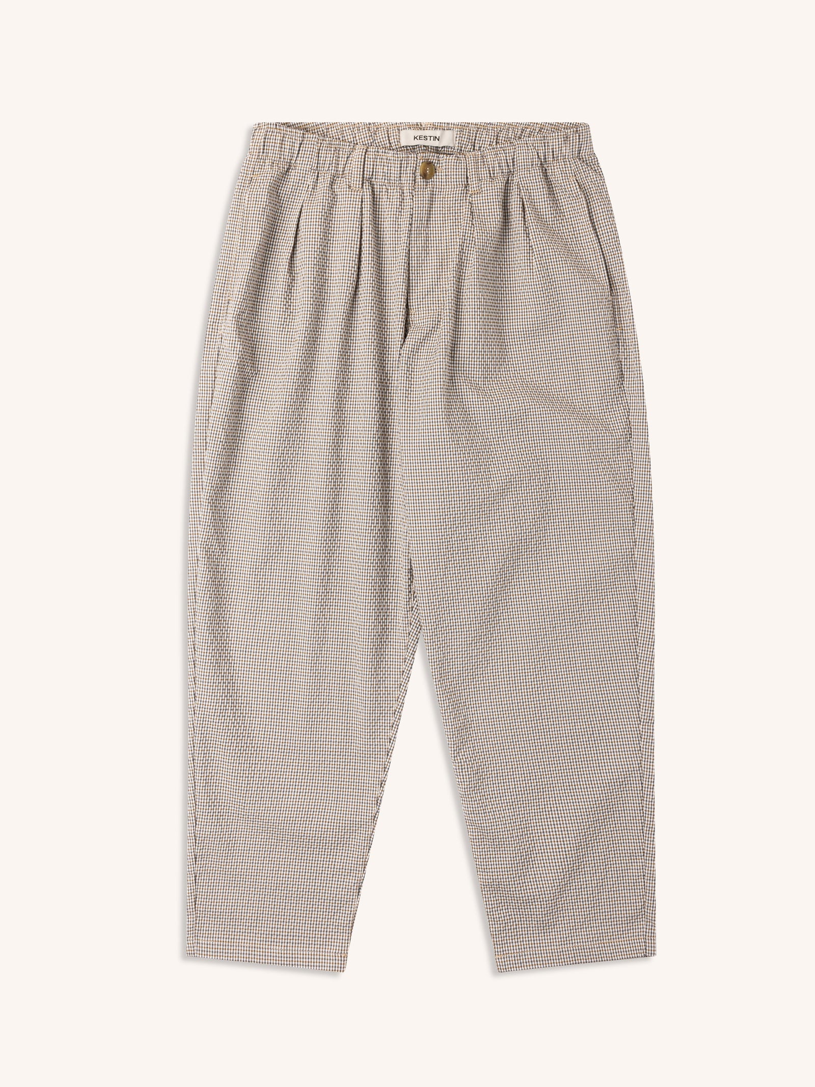 Clyde Pant In Ecru Gingham Seersucker