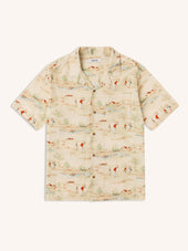 Crammond Shirt in Oatmeal Golf Print Cotton
