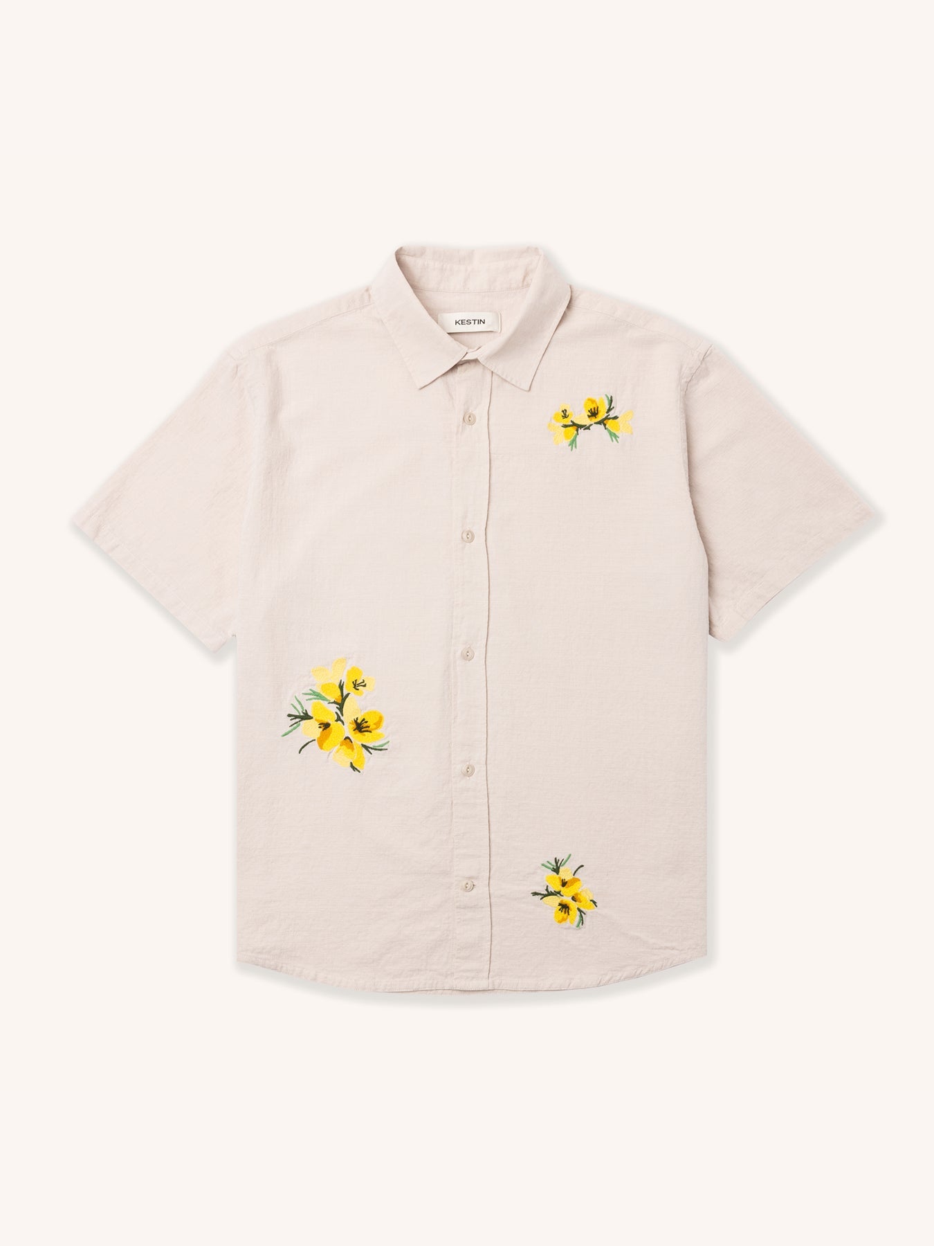 Ferness Oversized Shirt In Floral Slub Cotton