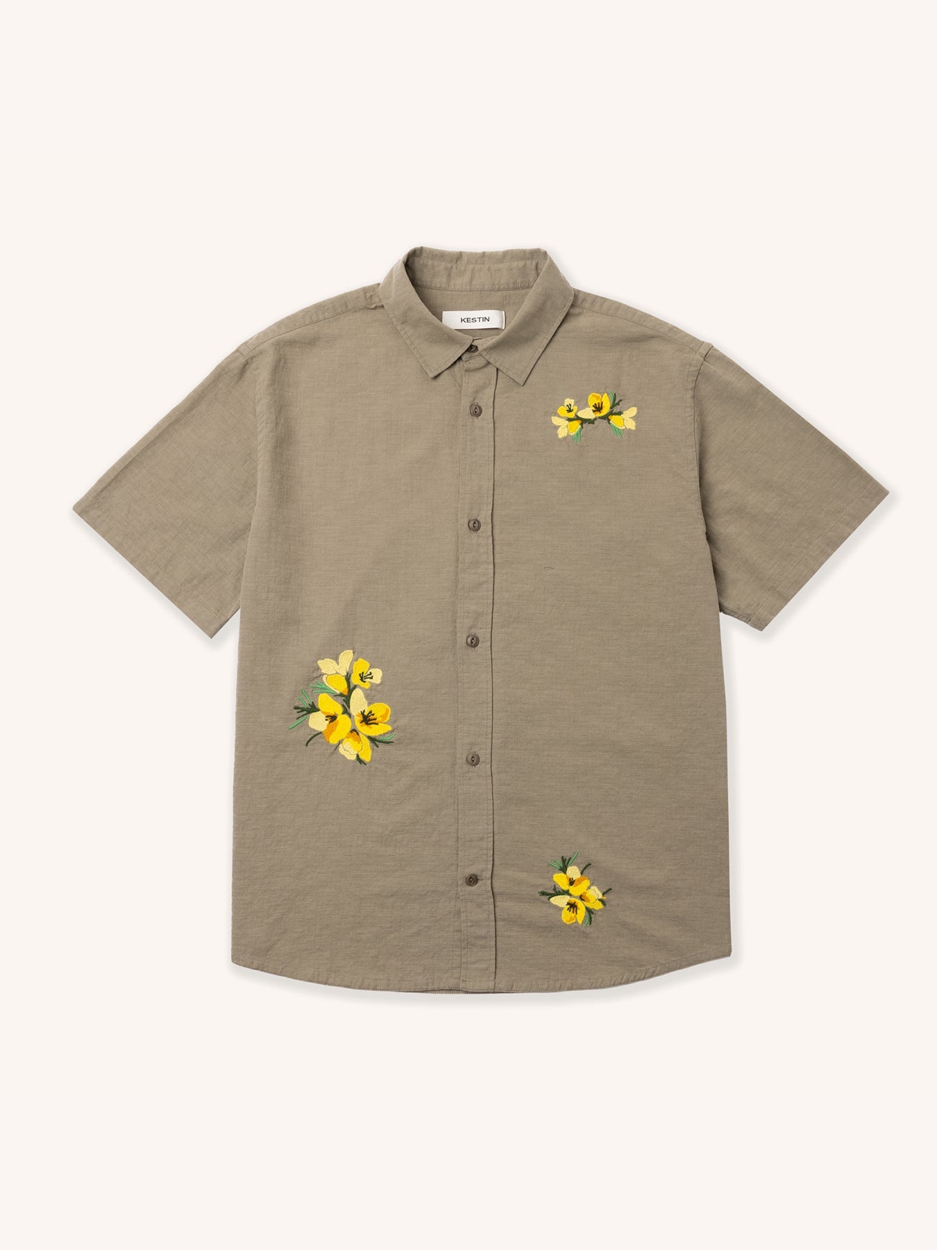 Ferness Oversized Shirt In Floral Slub Cotton