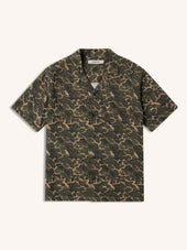 Crammond Shirt in Olive Landscape Print Cotton