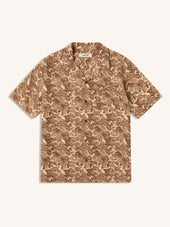 Crammond Shirt in Brown Landscape Print Cotton