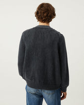 Acid Wash Cardigan - Black