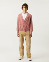 Acid Wash Cardigan - Red