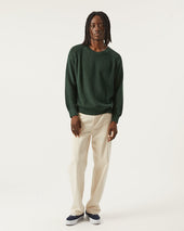 Ribbed Cotton Crewneck - Green
