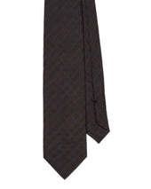 Brown and Navy Square Polkadot Tie
