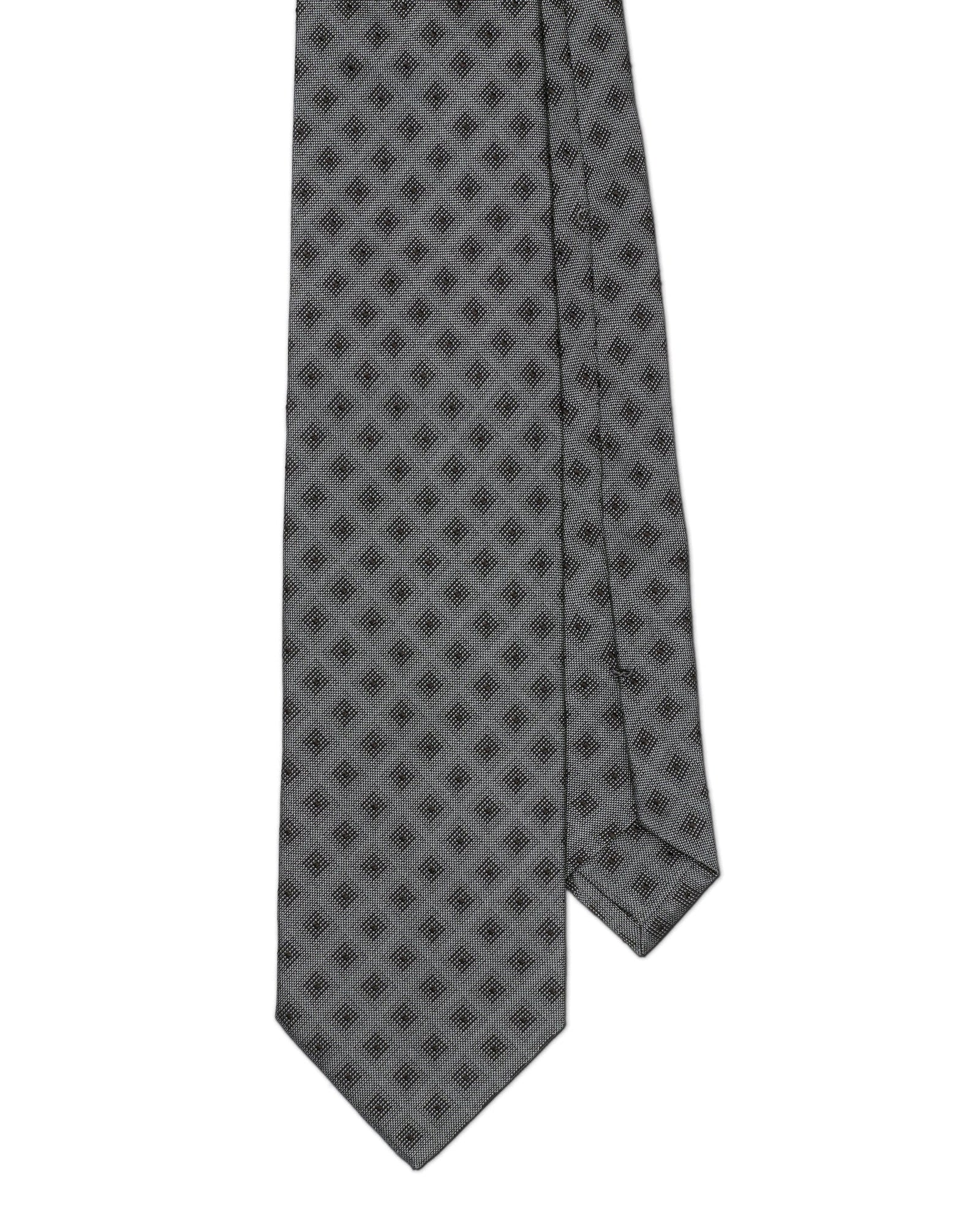 And Brown Square Polkadot Tie