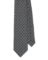 Silver and Brown Square Polkadot Tie