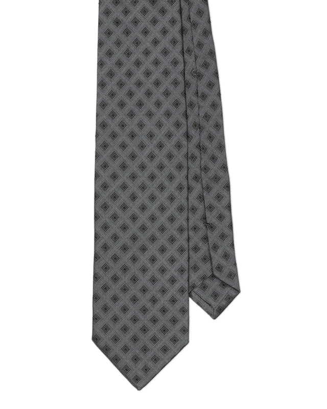 Silver and Brown Square Polkadot Tie
