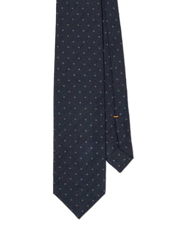 Blue and Grey Polkadot Tie