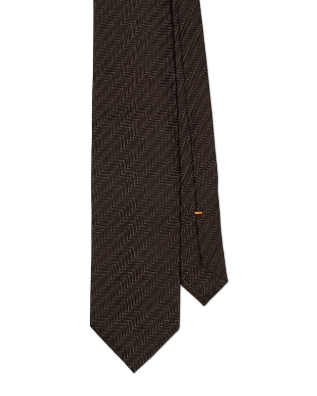 Brown Herringbone Tie