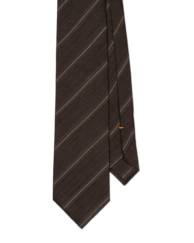 Brown and Silver Stripe Tie