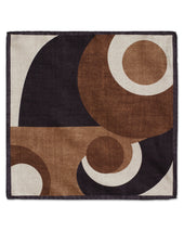 Tonal Circular Geometric Brown Pocket Square
