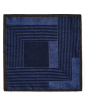 Square Geometric Blue Pocket Square