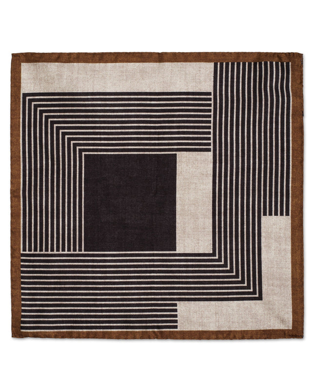 Square Geometric Sand Pocket Square