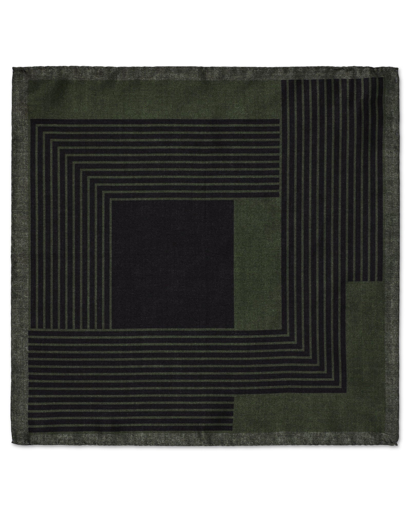 Square Geometric Green Pocket Square