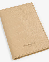 Croc-Embossed Nubuck Passport Holder