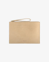 Small Croc Embossed Nubuck Pouch