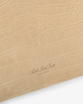 Small Croc Embossed Nubuck Pouch