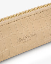 Croc Embossed Nubuck Pencil Case