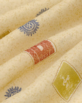Vintage Stamps Wool Silk Bandana