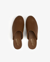 Leather Raffia Mule