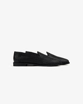 Leather Raffia Loafer
