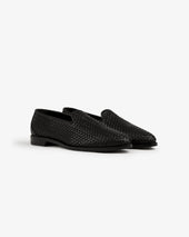 Leather Raffia Loafer