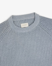 Knit Denim Crewneck Sweater