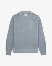 Knit Denim Crewneck Sweater