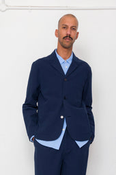 Wide Fit Blazer Textured Cotton
