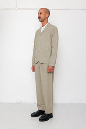 Wide Fit Trouser Sage Herringbone