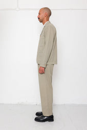 Wide Fit Trouser Sage Herringbone