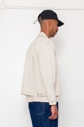 Trucker Jacket Natural Linen Cotton Canvas
