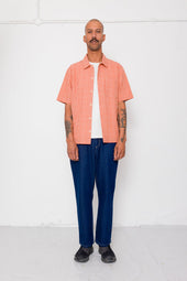 Gabe Shirt Red Oxide Textured Check