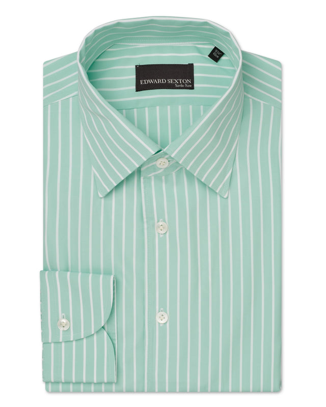 Mint Green Butchers Stripe Shirt