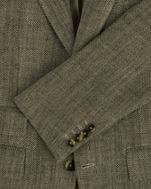 Single Breasted Yarn Dyed Linen Suit Jacket